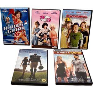 Drama DVD Lot of 5 Blades of Glory 9-5 Benchwarmers Blind Side Bounty Hunter